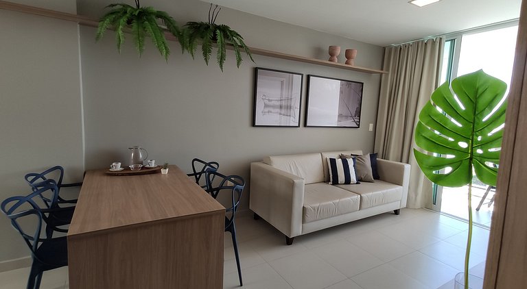 Pé na Areia, Vista Mar e 3 Qts com AC