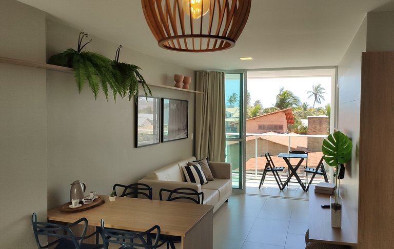 Pé na Areia, Vista Mar e 3 Qts com AC