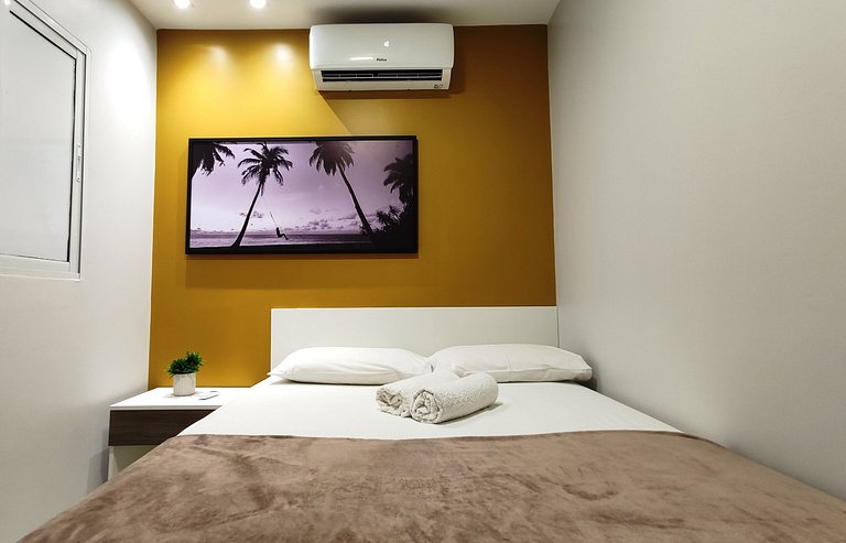 Pé na Areia, Vista Mar e 3 Qts com AC