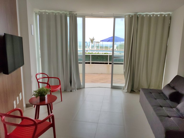 Frente Mar com Terraço Privativo e Pet Friendly