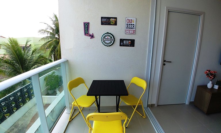 Pé na Areia, Vista Mar e 3 Qts com AC