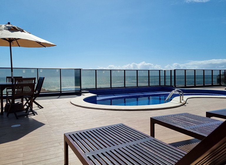 Apê c/ Ar, Wi-Fi, Piscina, Vista Mar e Garagem