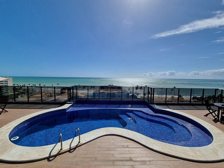 Apê c/ Ar, Wi-Fi, Piscina, Vista Mar e Garagem