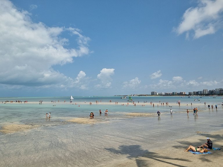 Flat Vista mar c Limpeza Diária | R627