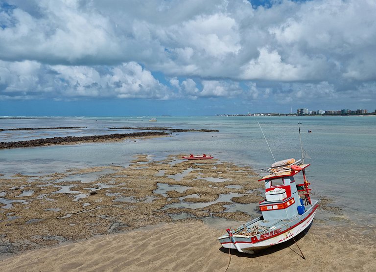 Flat Vista mar c Limpeza Diária | R627