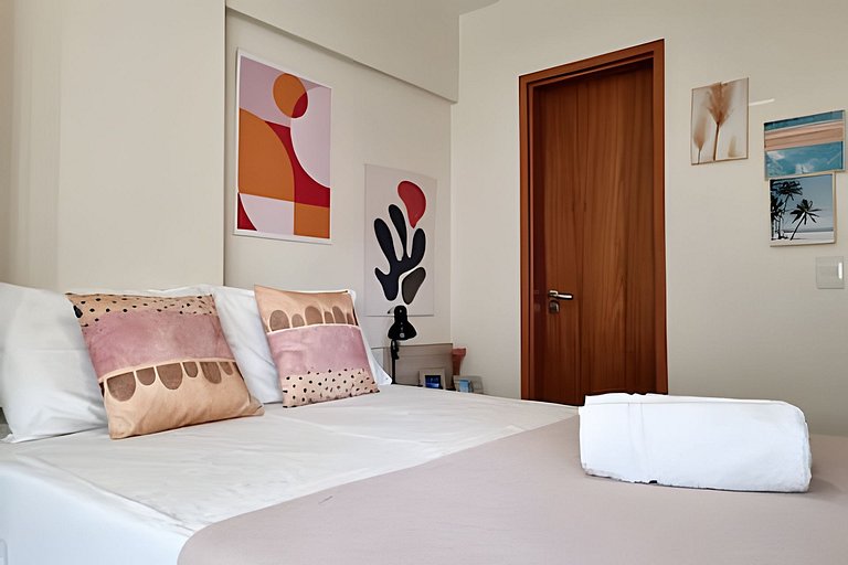 Apartamento a 3 min da praia, academia + piscina