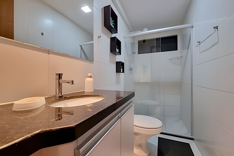 Apartamento a 3 min da praia, academia + piscina