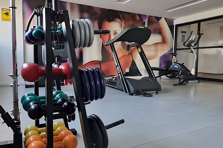 Apartamento a 3 min da praia, academia + piscina