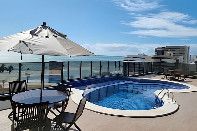 Apartamento a 3 min da praia, academia + piscina