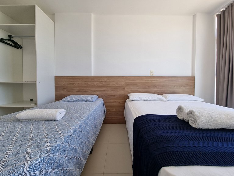 Areias do Mar | 2 quartos, vista pro mar e varanda