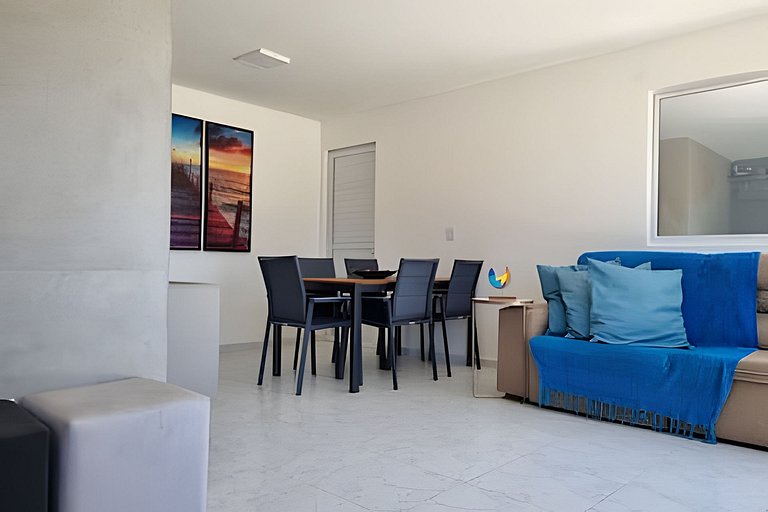 Casa 3 quartos, ambiente tranquilo, 5 min da praia