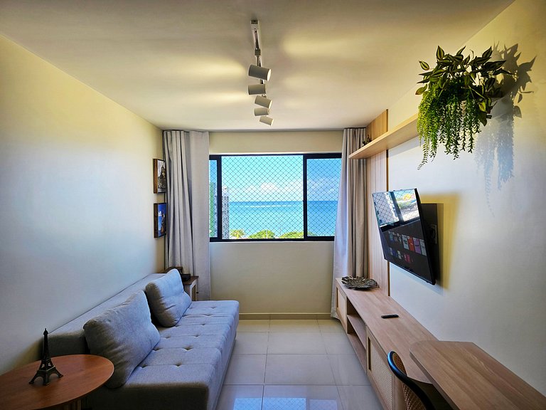 Vista Mar na Pajuçara: Amplo 2Q p/ 6 Pessoas
