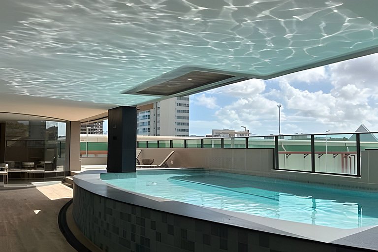 Apê Design Vista Mar, Piscina, Hidro e Academia