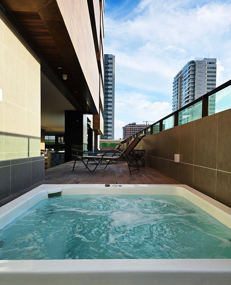 Apê Design Vista Mar, Piscina, Hidro e Academia